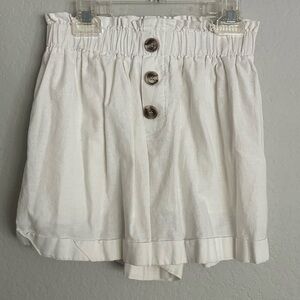 Style Rack Cream Elastic-Waist Shorts